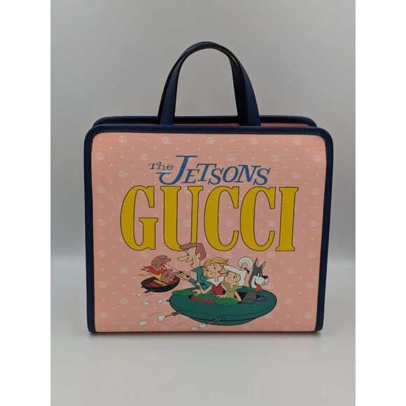 Gucci kids x Jetsons GG Supreme Tote Handbag Pink/Navy 605614 - Picture 2 of 13